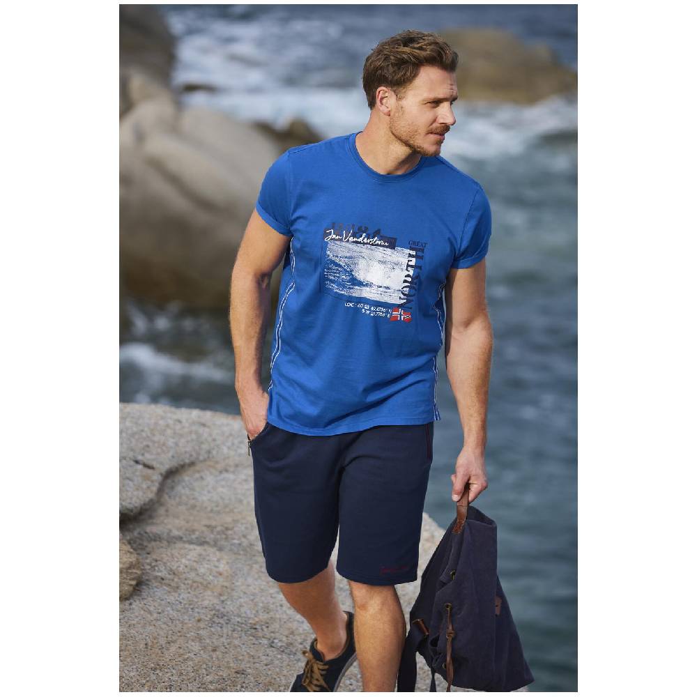 Jan Vanderstorm T-Shirt PITTER royal blau Schlussverkauf