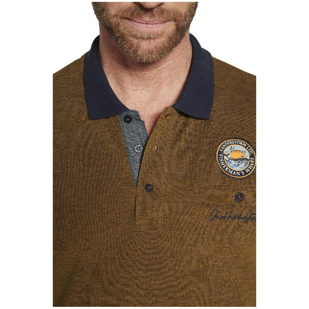 Jan Vanderstorm Langarm-Poloshirt JUHANI dunkelorange melange JETZT KAUFEN