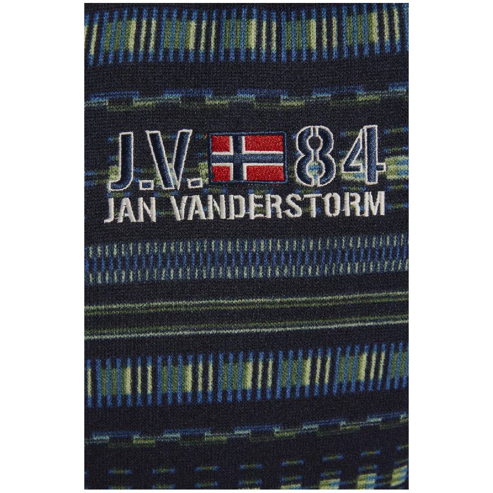 Jan Vanderstorm Fleecejacke NELS dunkelblau gemustert Letzte 2 Tage