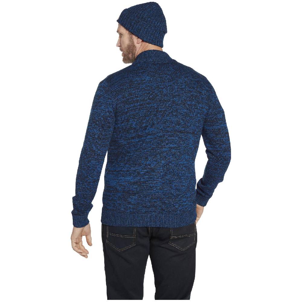 Jan Vanderstorm Strickjacke mit Mütze APKE blau melange Zeitbegrenzte Promotion