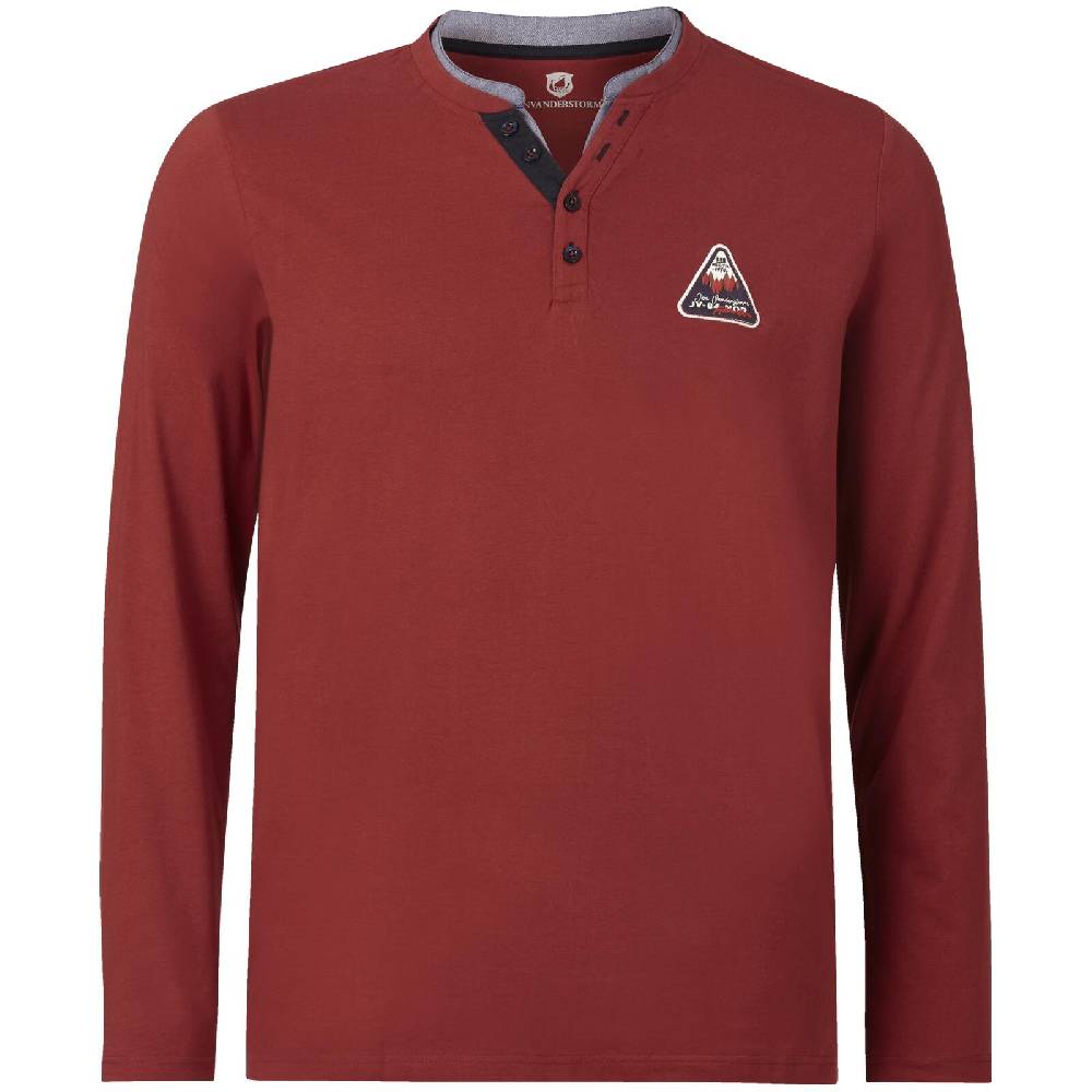 Jan Vanderstorm Langarmshirt NICIAS dunkelrot Bis zu 50% Rabatt
