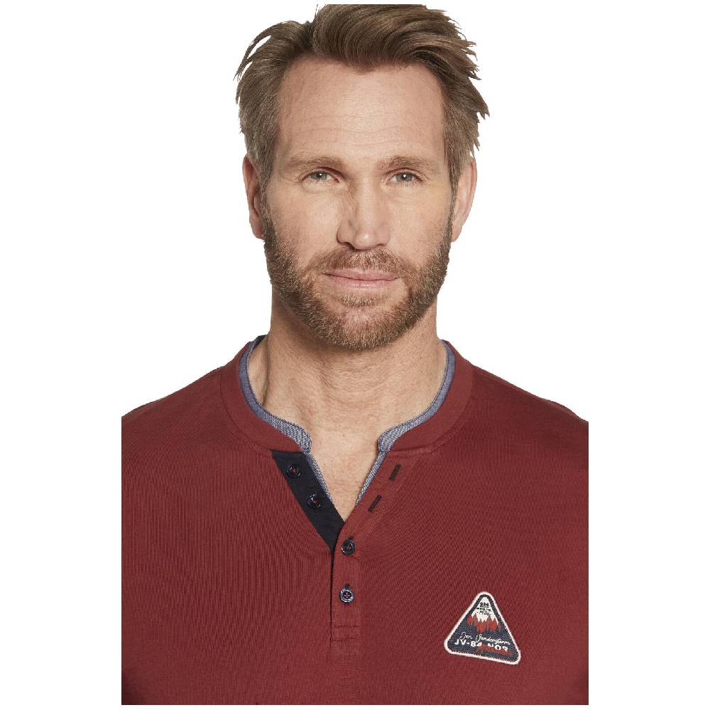Jan Vanderstorm Langarmshirt NICIAS dunkelrot Bis zu 50% Rabatt