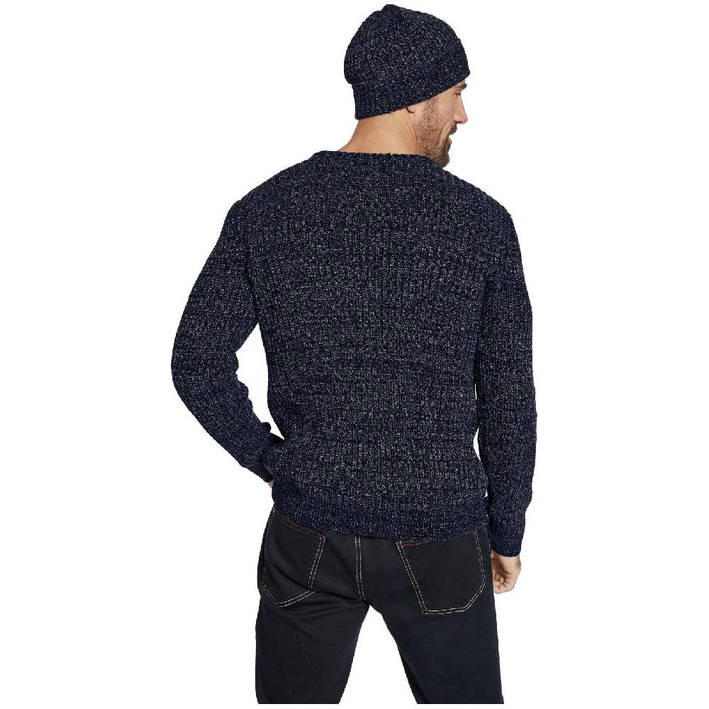 Jan Vanderstorm Pullover mit Mütze RONAI dunkelblau melange Sonderangebot der Fabrik