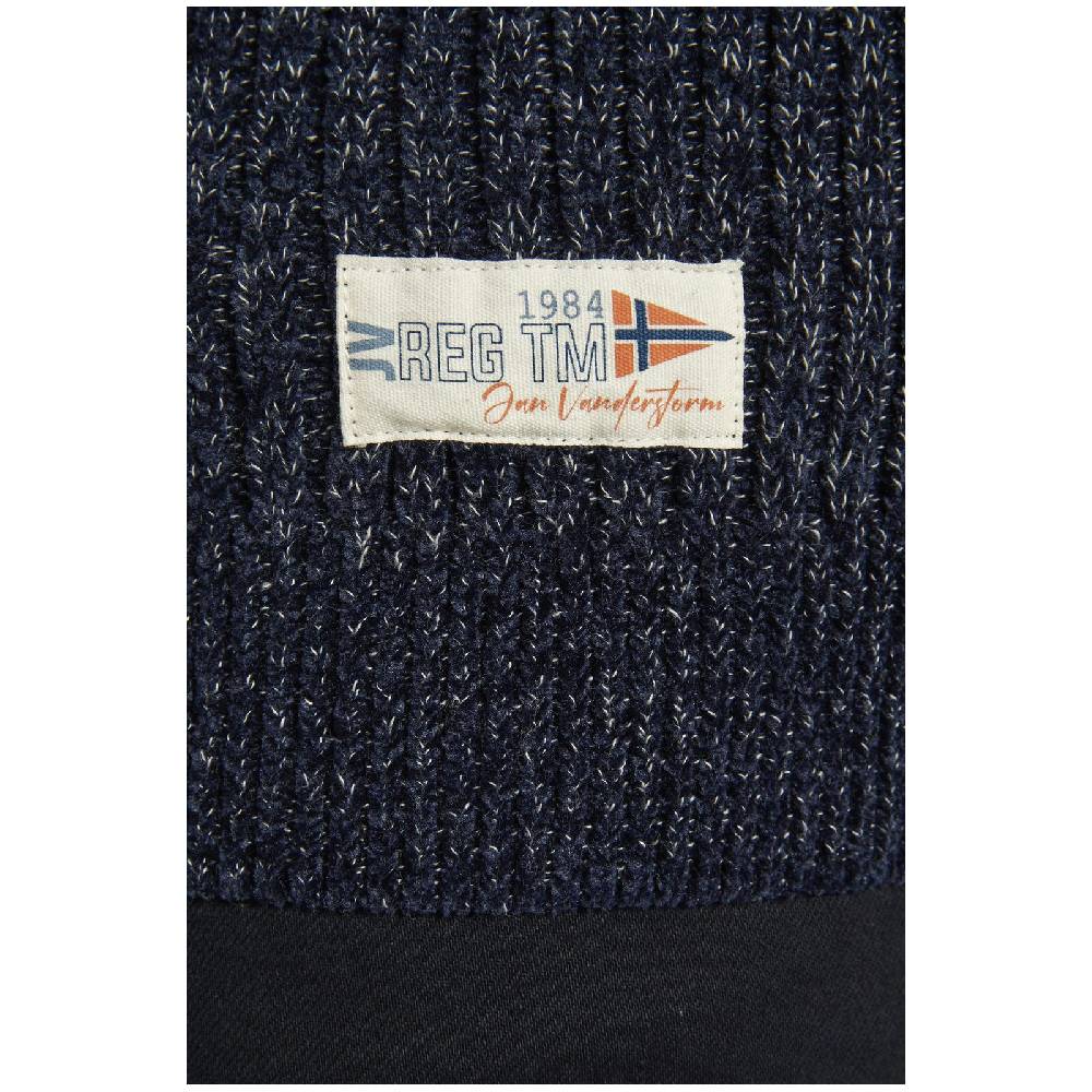 Jan Vanderstorm Pullover mit Mütze RONAI dunkelblau melange Sonderangebot der Fabrik