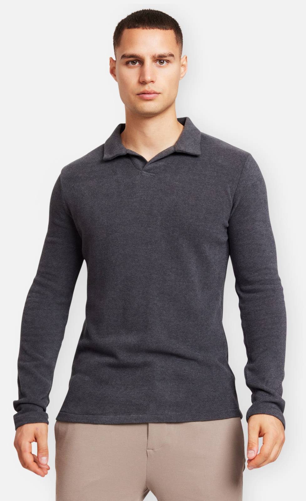 Kiefermann Tonin Langarm Poloshirt aus gebrushter Ware Wochenangebot
