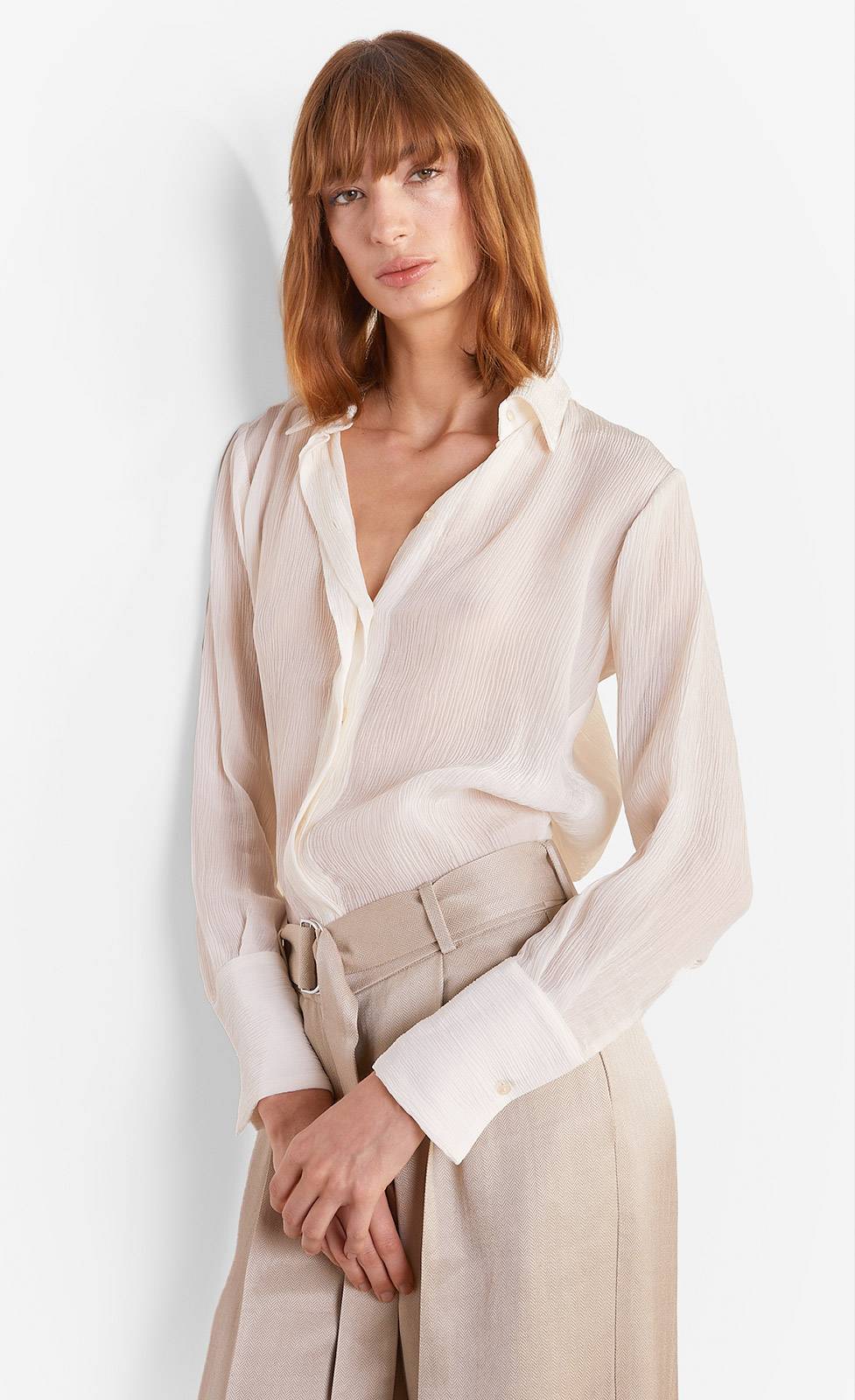 Kiefermann Antje Semitransparente Bluse aus Crinkle-Ware Outlet