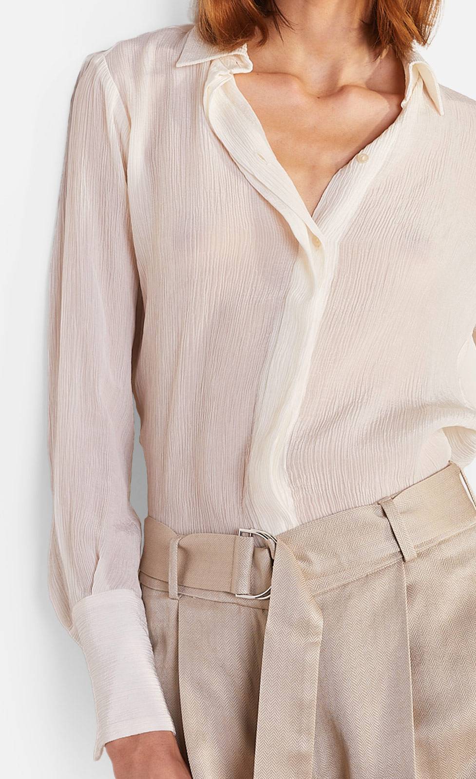 Kiefermann Antje Semitransparente Bluse aus Crinkle-Ware Outlet