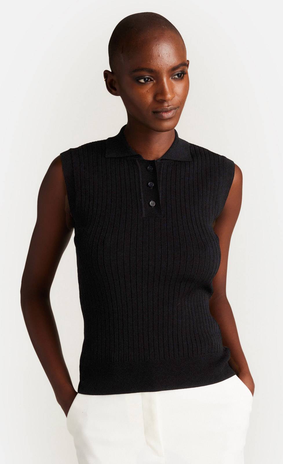 Kiefermann Melody Rippstrickpolo mit Knopfleiste Cyber Monday