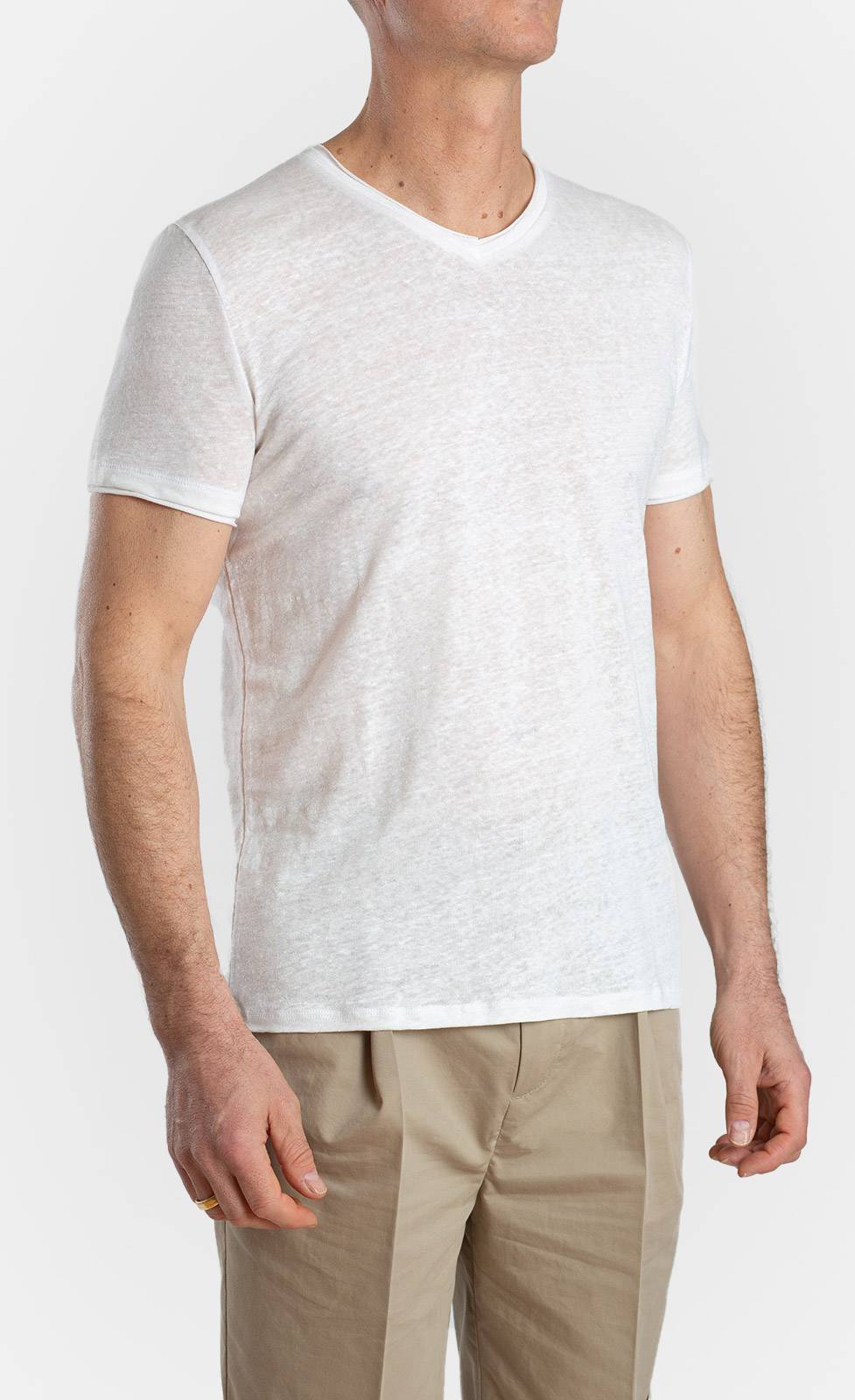 Kiefermann Flynn Leinen-T-Shirt mit V-Ausschnitt Nur für heute