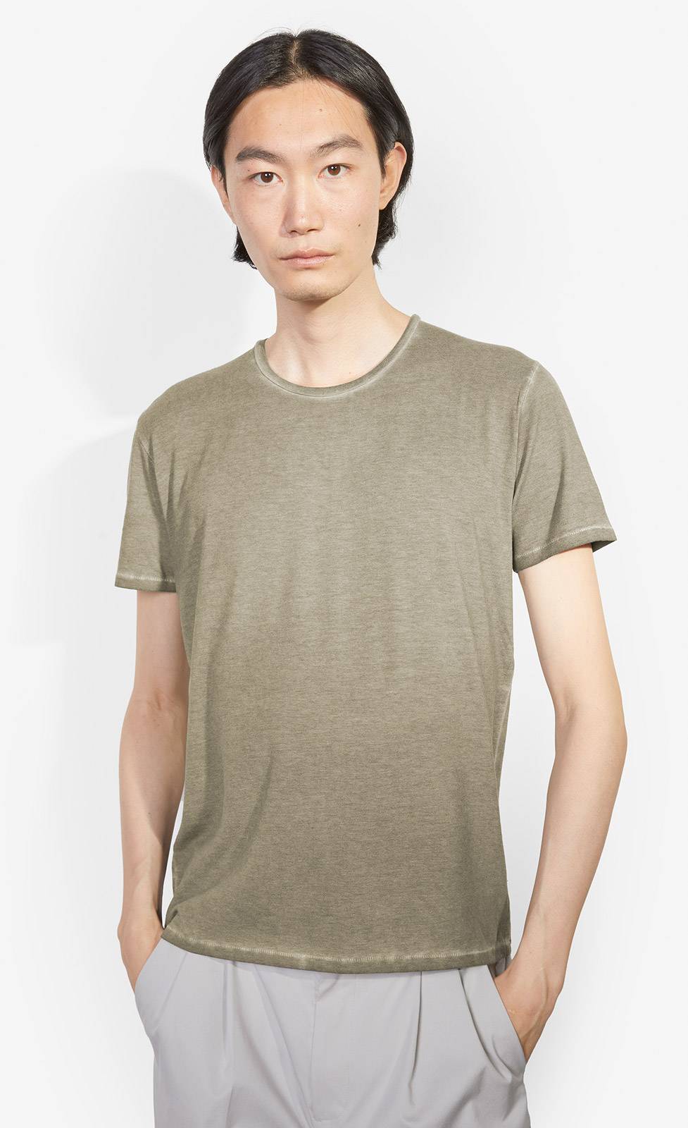 Kiefermann Robin Überfärbtes Rundhals-T-Shirt Sonderangebot der Fabrik