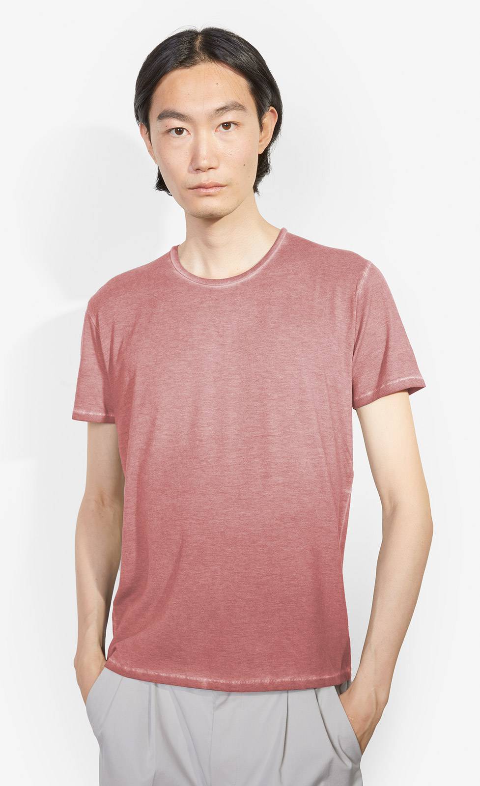 Kiefermann Robin Überfärbtes Rundhals-T-Shirt Sonderangebot der Fabrik