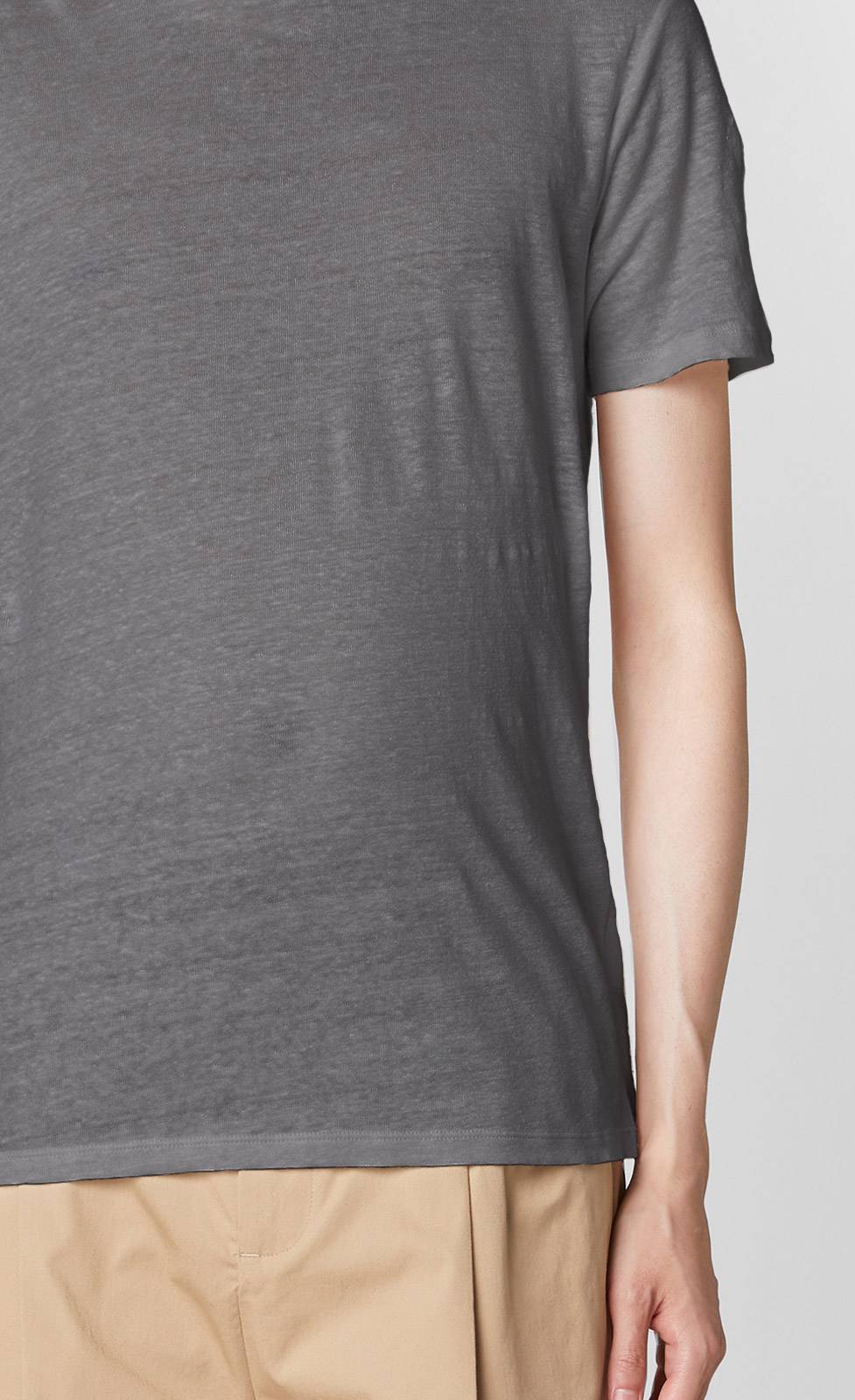 Kiefermann Laine Leinen-T-Shirt mit Rundhalsausschnitt Vierteljährliche Förderung