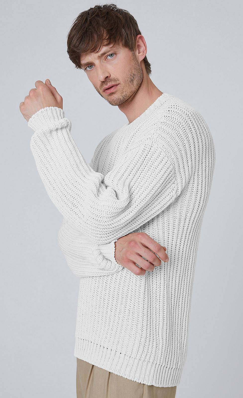 Kiefermann Elio Baumwolle-Leinen Strickpullover Begrenzte Freigabe