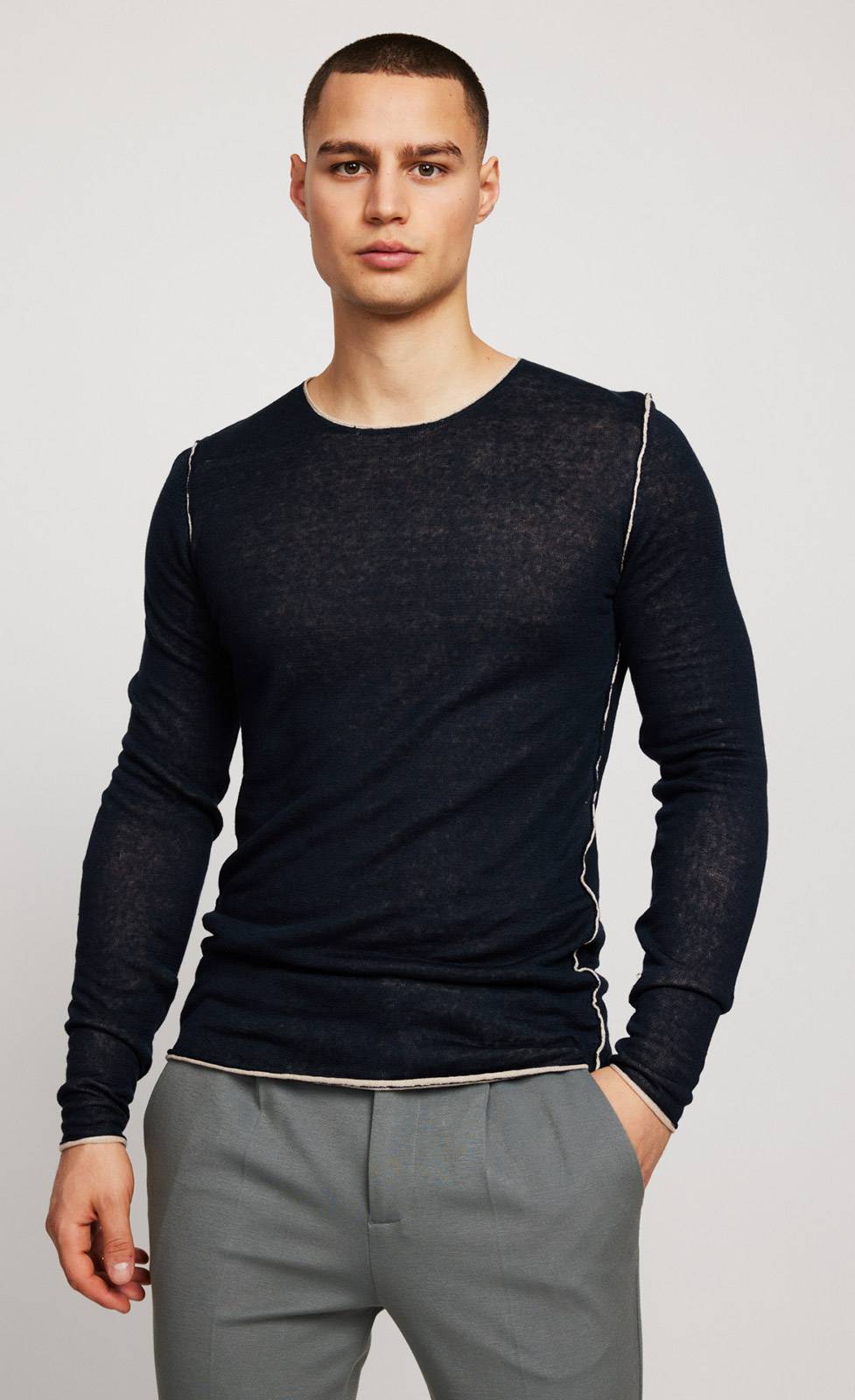 Kiefermann Caius Leinen Strickpullover 50% Rabatt mit kostenlosem Versand