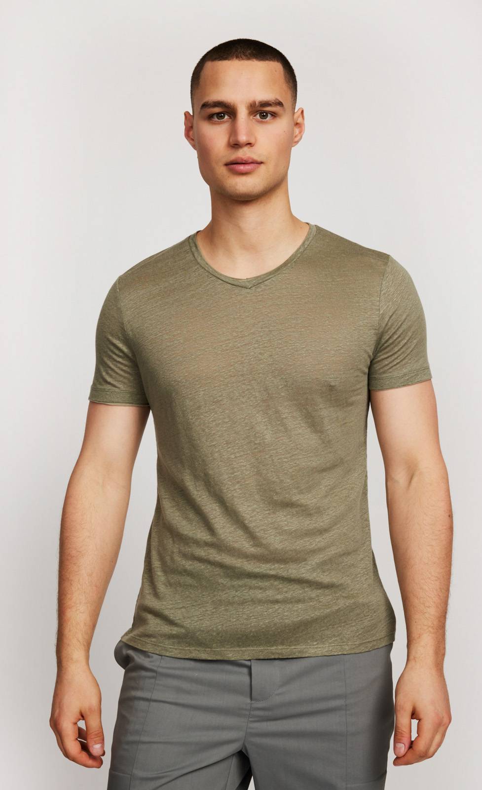 Kiefermann Flynn Leinen V-Ausschnitt-T-Shirt Verkauf