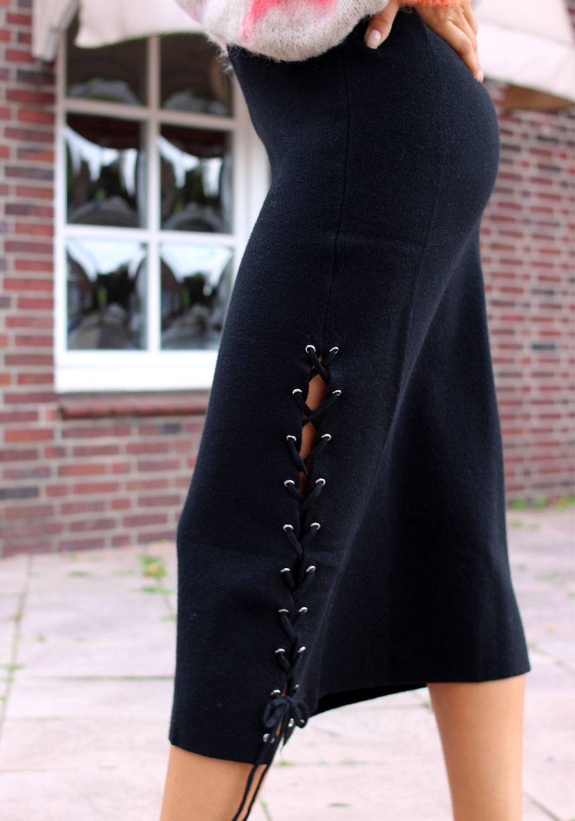 Miss Goodlife Skirt Knitted – black Jubiläumsangebot