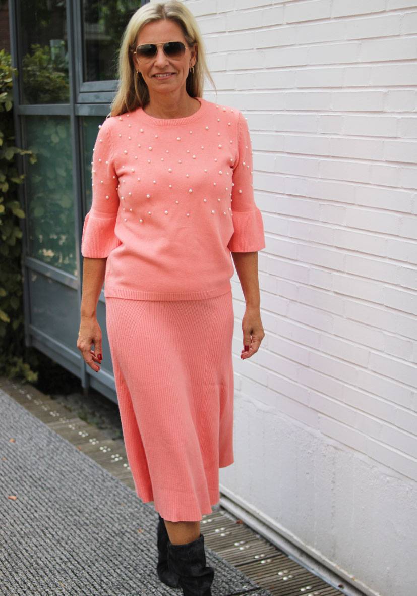 Miss Goodlife Skirt Knitted long – peach Zeitlich begrenztes Angebot