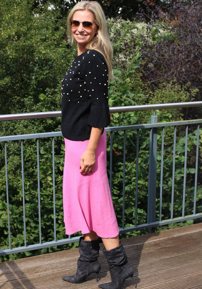 Miss Goodlife Skirt Knitted long – pink Exklusive Angebote