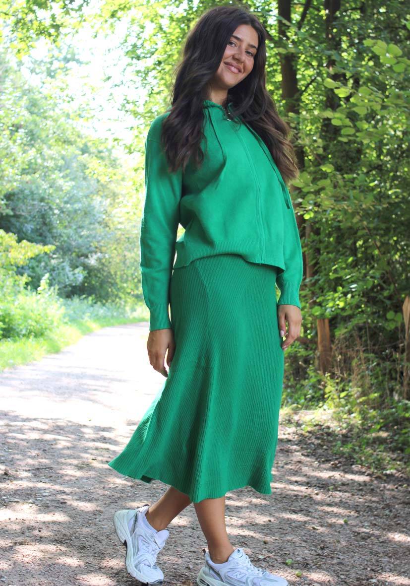 Miss Goodlife Skirt Knitted long – green Blitzangebot