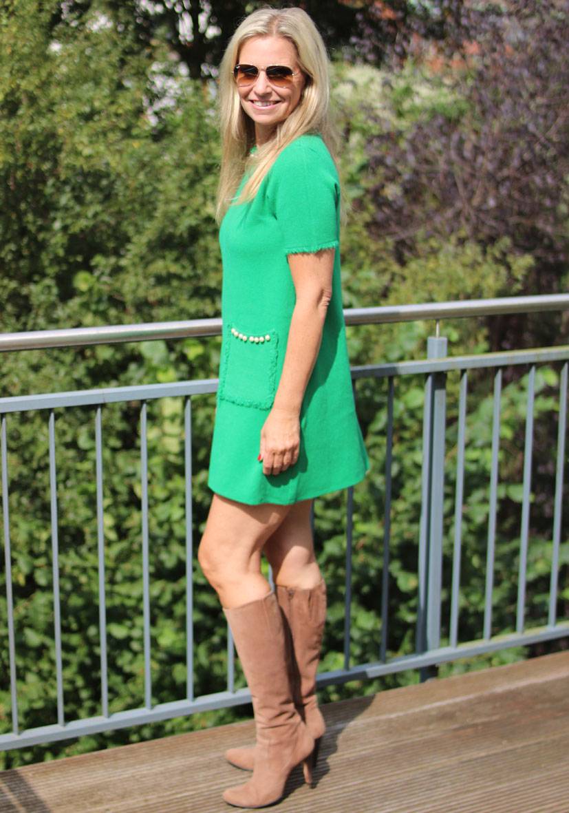 Miss Goodlife Dress Knitted short – green Jubiläumsangebot