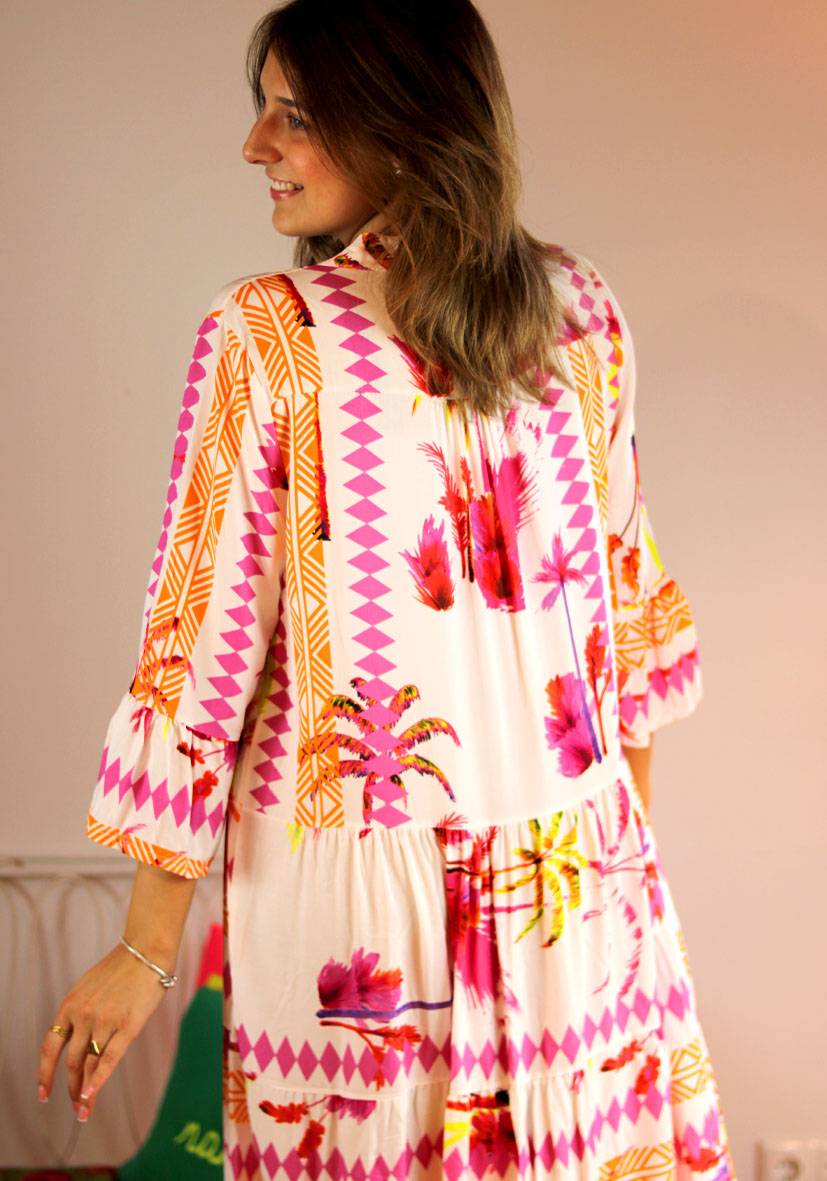 Miss Goodlife Dress Indie Big Leaves Zeitlich begrenztes Angebot