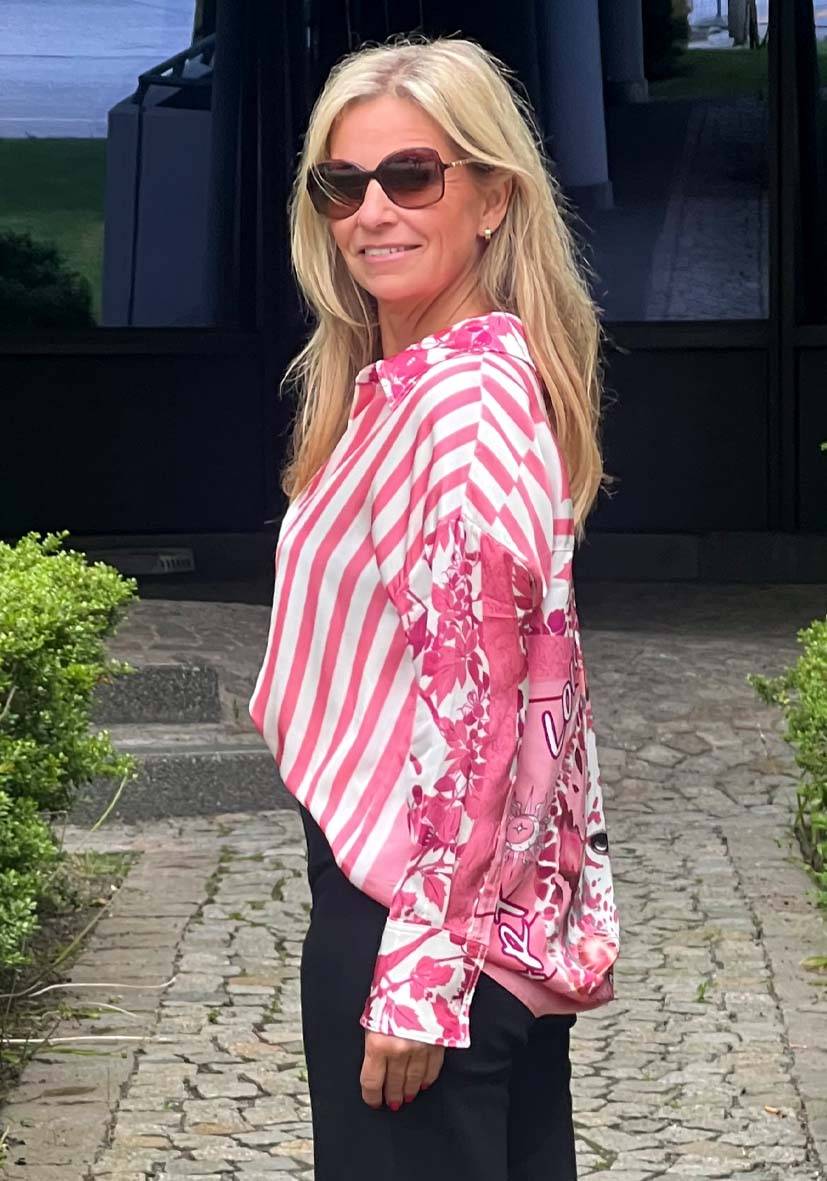 Miss Goodlife Bluse Flowers and Stripes Exklusive Angebote