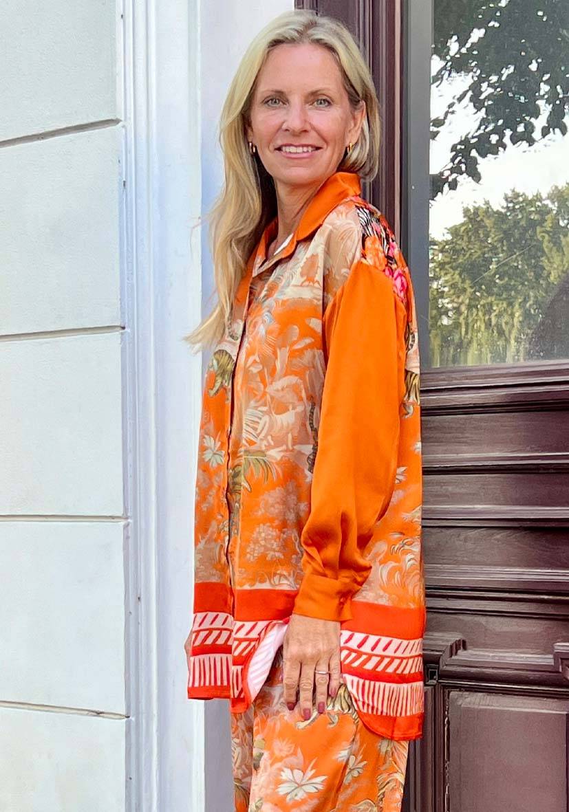 Miss Goodlife Blouse Tiger in the jungle – orange Räumungsverkauf
