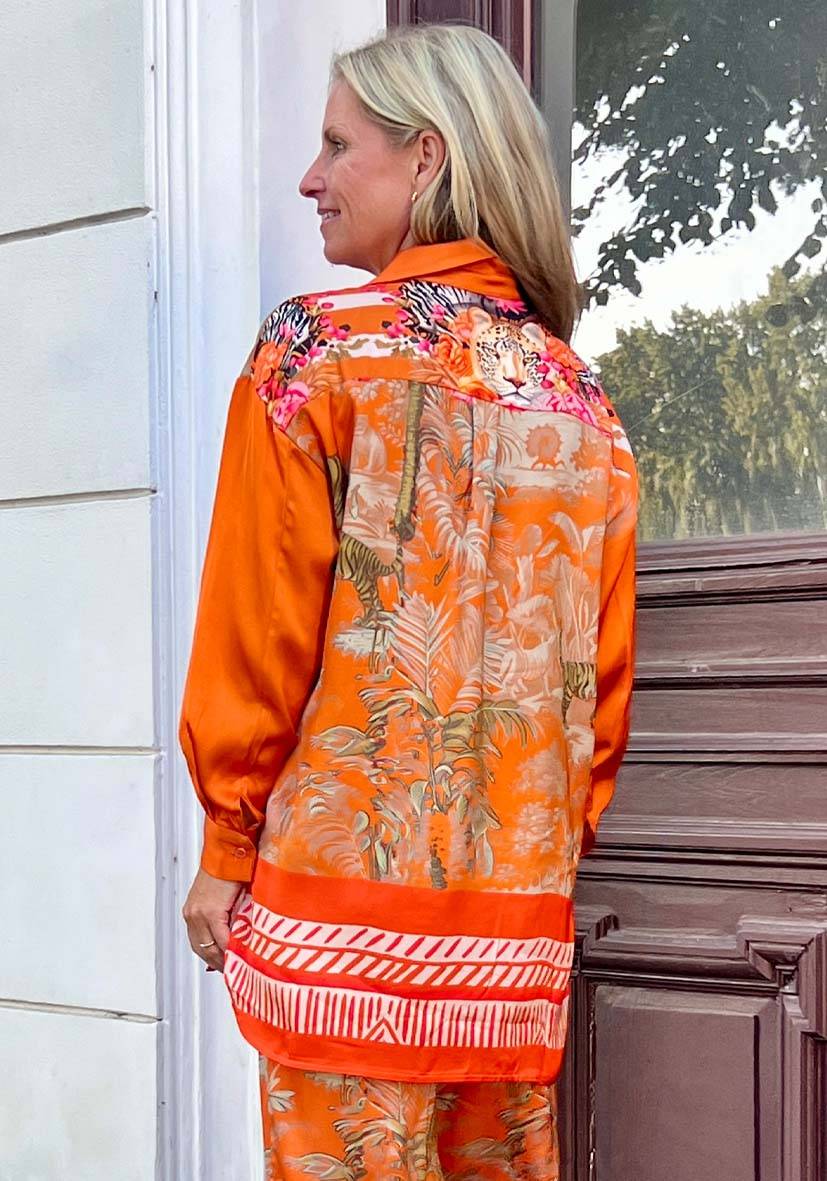Miss Goodlife Blouse Tiger in the jungle – orange Räumungsverkauf