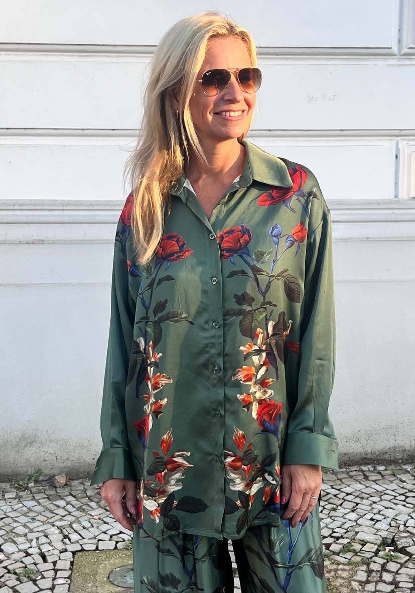 Miss Goodlife Blouse Roses green JETZT KAUFEN