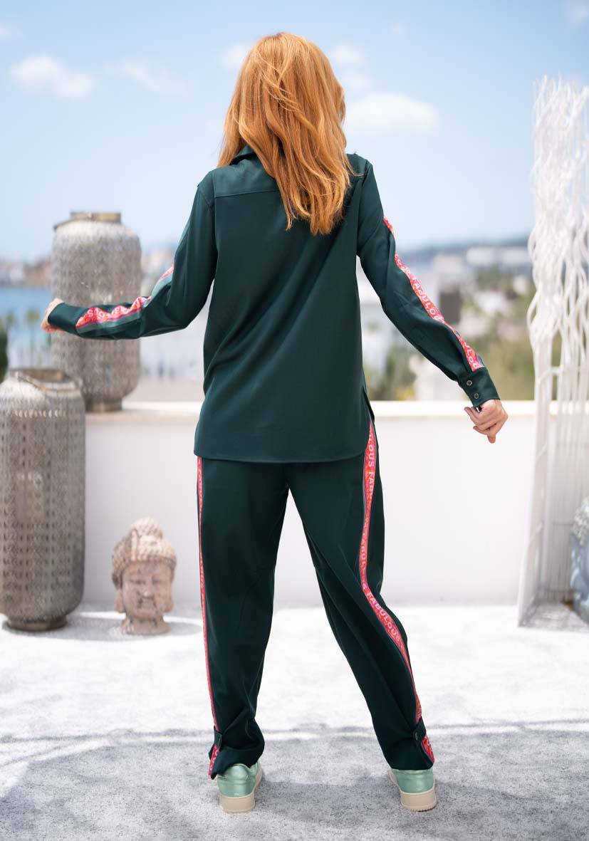 Miss Goodlife Bluse Border Love – green Letzte 2 Tage