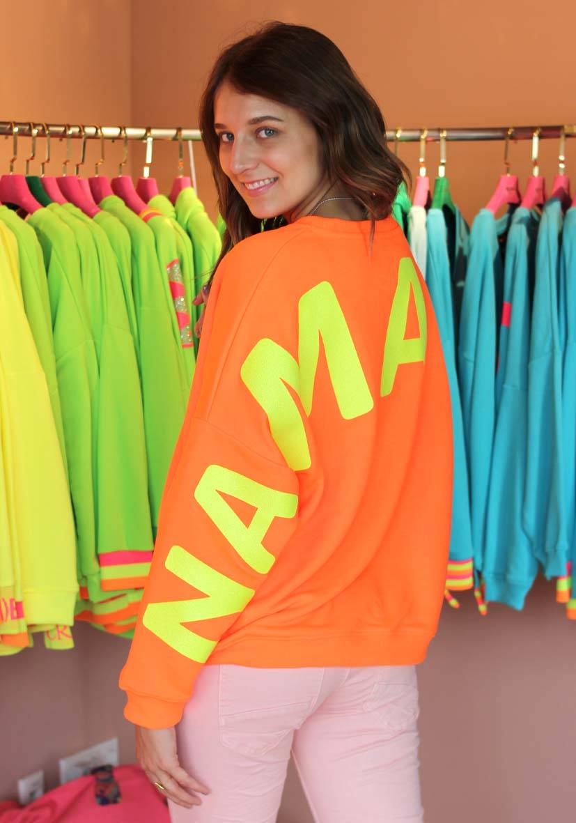 Miss Goodlife Roundneck Double Namasté Glitter – neonorange Verkauf