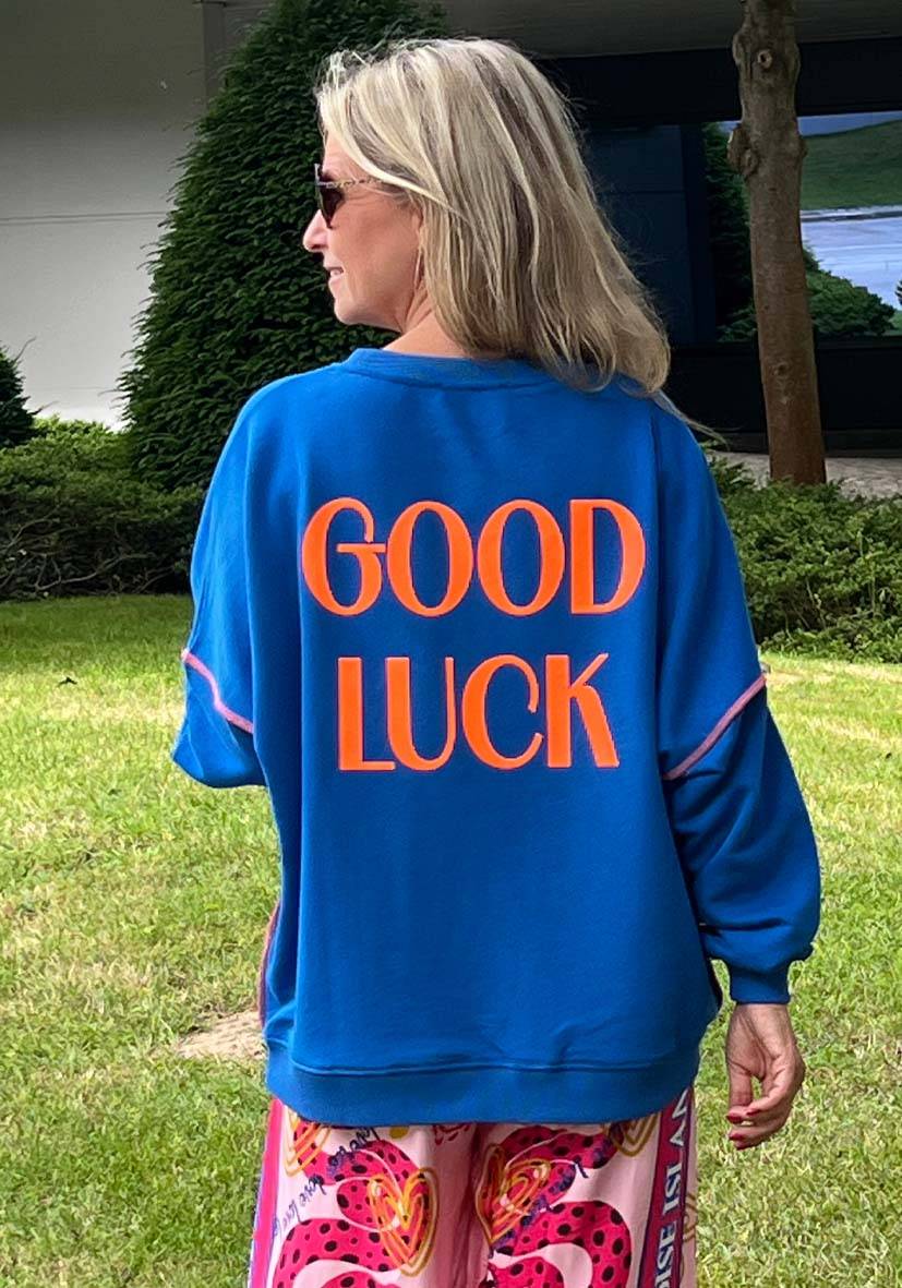 Miss Goodlife Roundneck Good Karma Good Luck – blue Fabrikverkauf