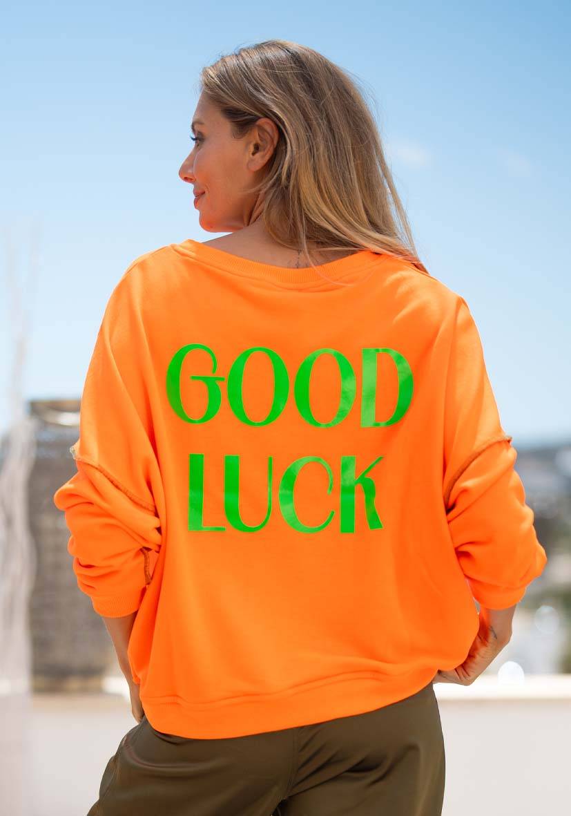 Miss Goodlife Roundneck Good Karma Good Luck – neonorange Blitzverkäufe