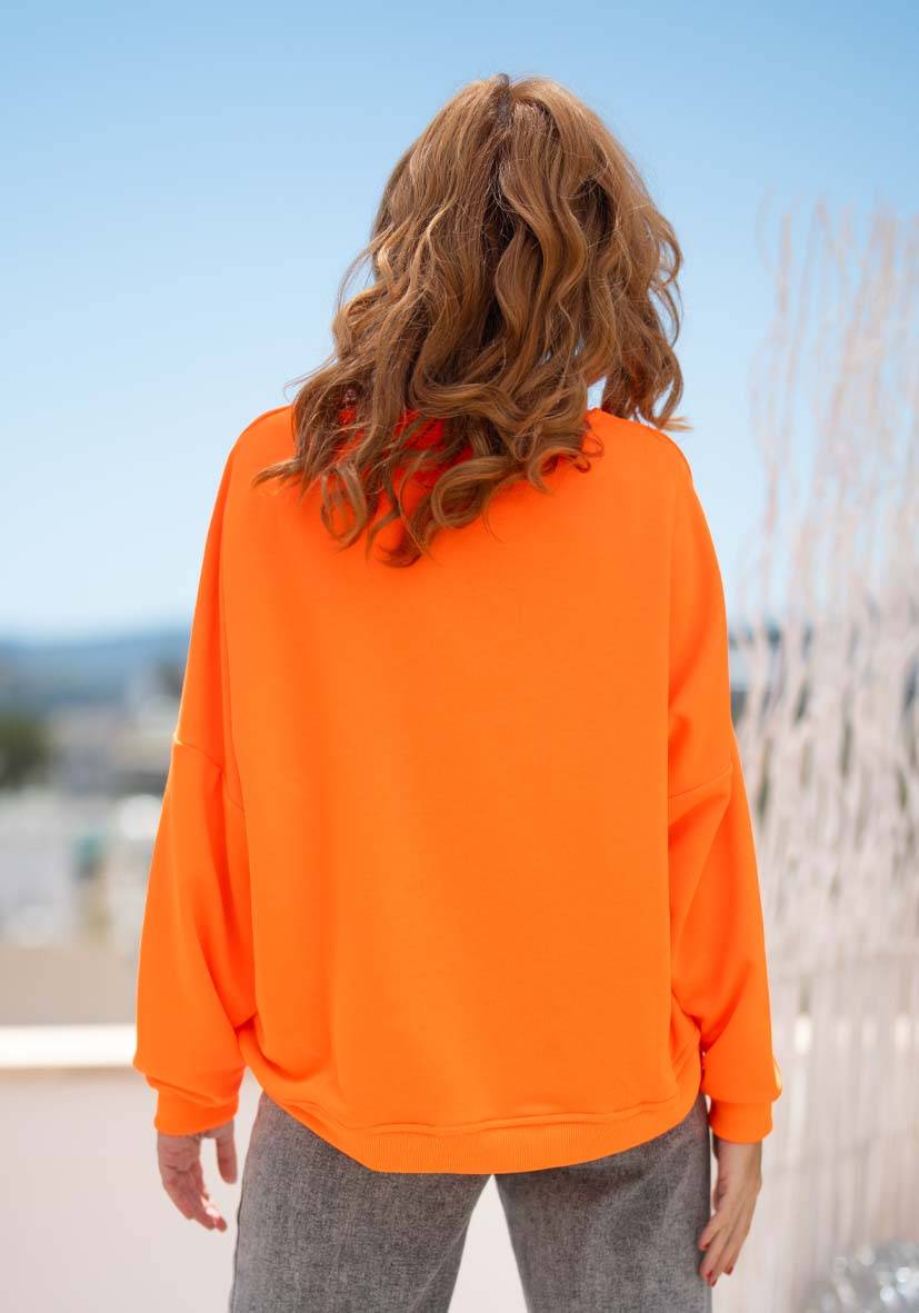 Miss Goodlife Roundneck Good Vibes – neonorange Fabrik Onlineshop