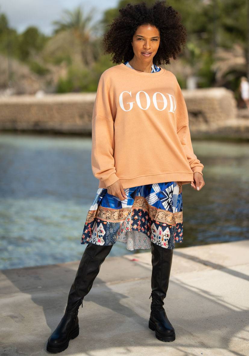 Miss Goodlife Roundneck Good Vibes – puder Fabrikpreis