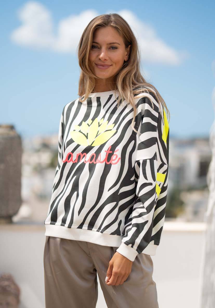 Miss Goodlife Roundneck Double Namasté Zebra Flash Sale