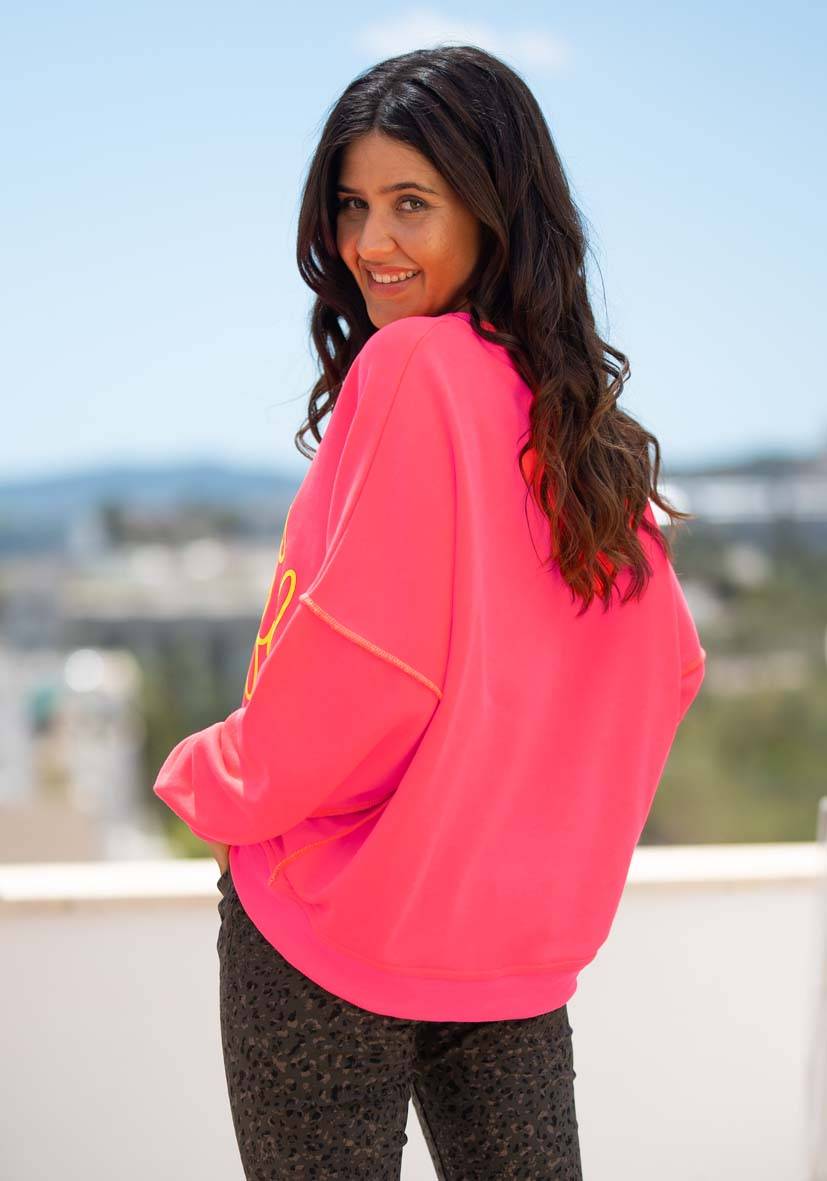 Miss Goodlife Roundneck Life is beautiful – neonpink Online Shopping