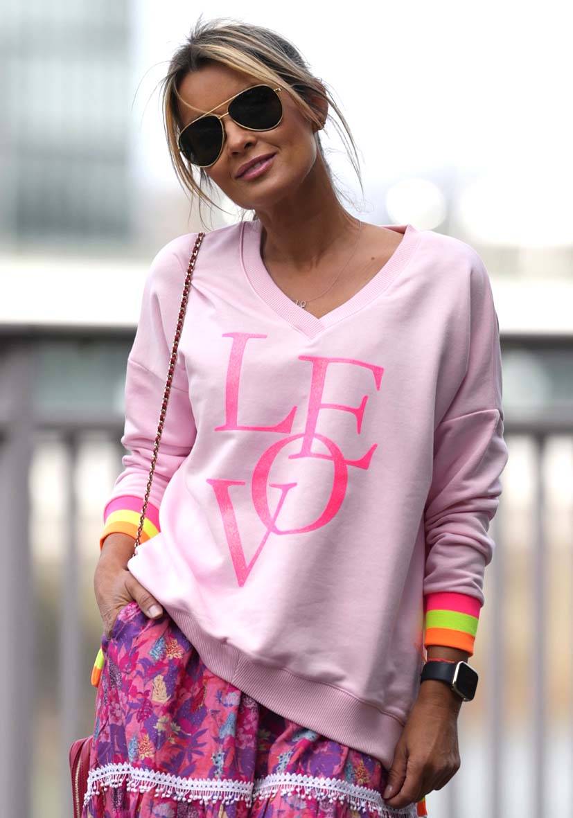 Miss Goodlife V-Neck Love Glitter – rose/neonpink Zeitlich begrenztes Angebot