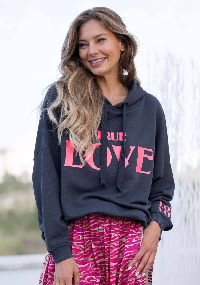 Miss Goodlife Hoodie True Love – anthracite Blitzangebot