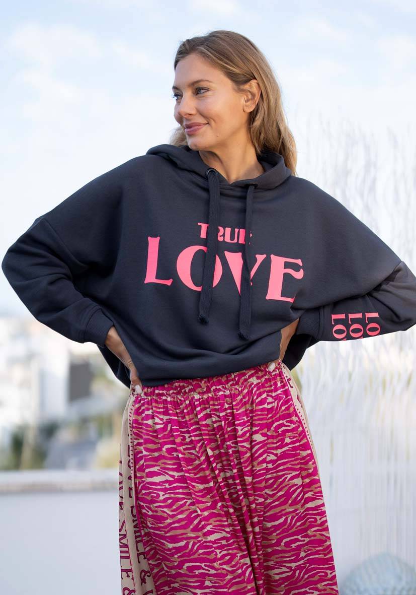 Miss Goodlife Hoodie True Love – anthracite Blitzangebot