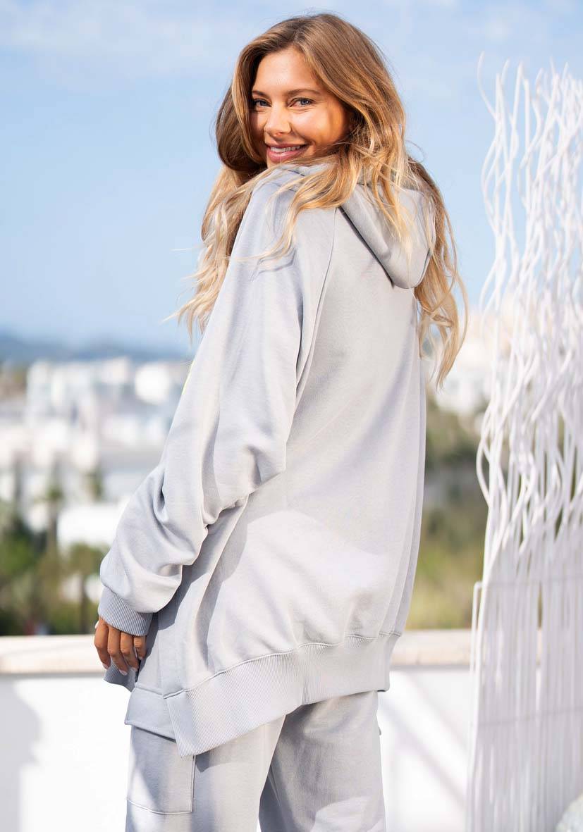 Miss Goodlife Hoodie Good Energy Namasté – lightgrey Saisonale Angebote
