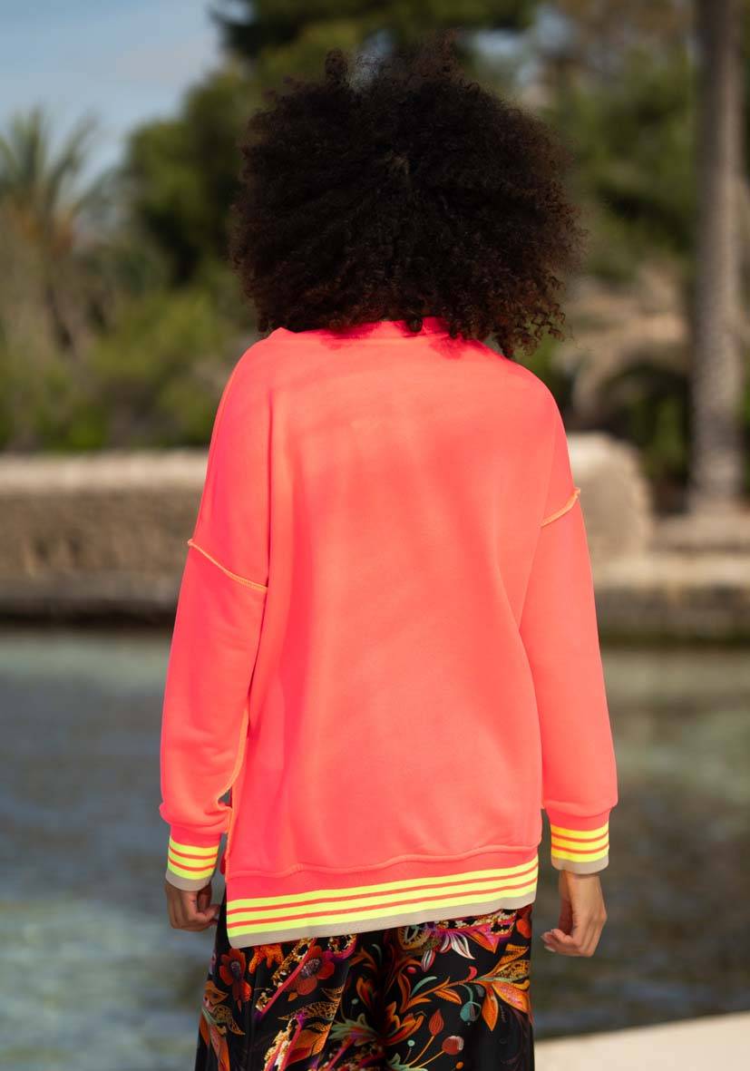 Miss Goodlife V-Neck Good Energy Namasté Strass – neonpink Clearance-Verkauf