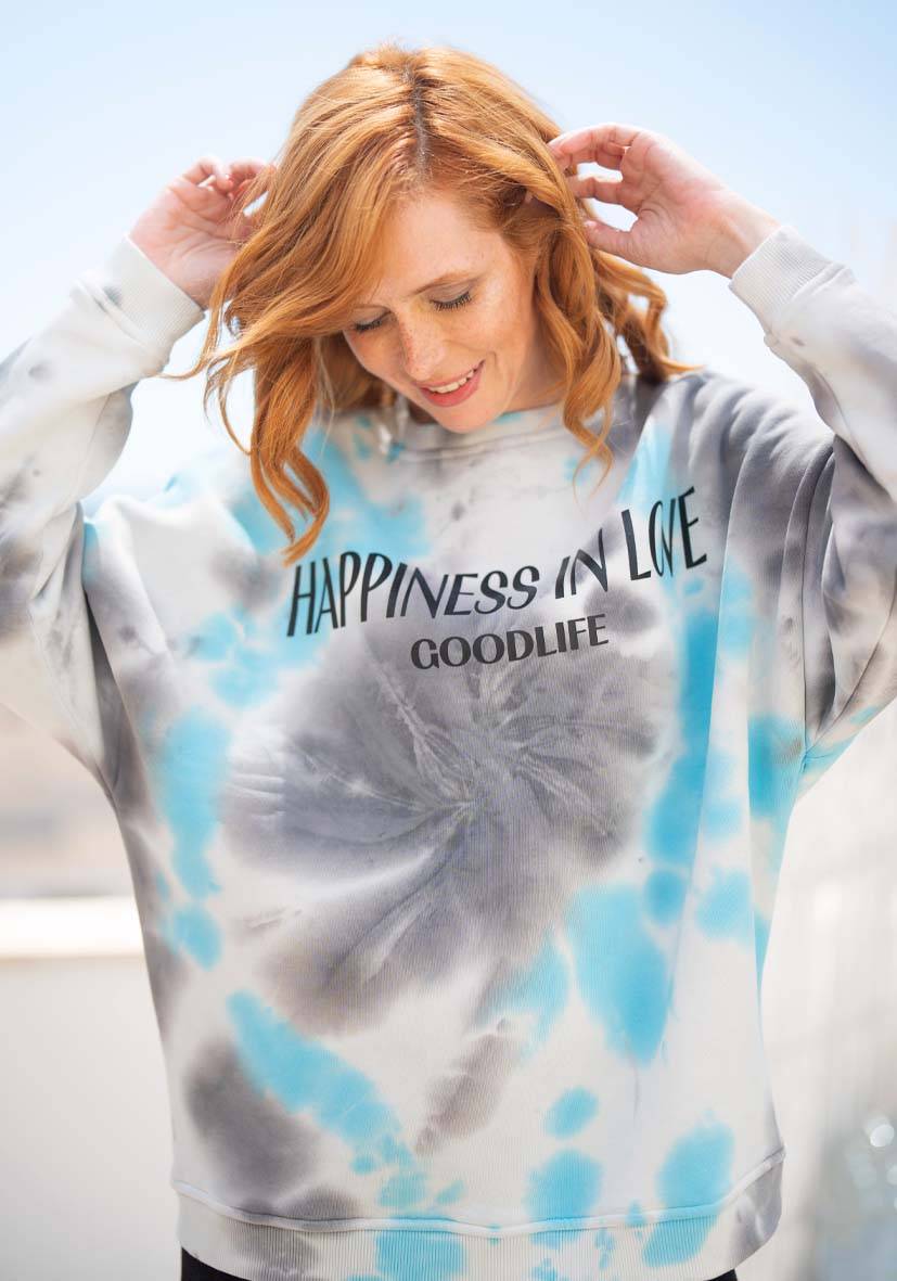 Miss Goodlife Roundneck Roundneck Happiness Love – Batik blue Rabatte dieses Monats