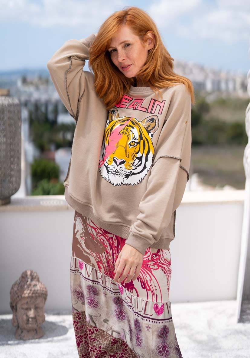 Miss Goodlife Roundneck Berlin Tiger – sand Hotsell