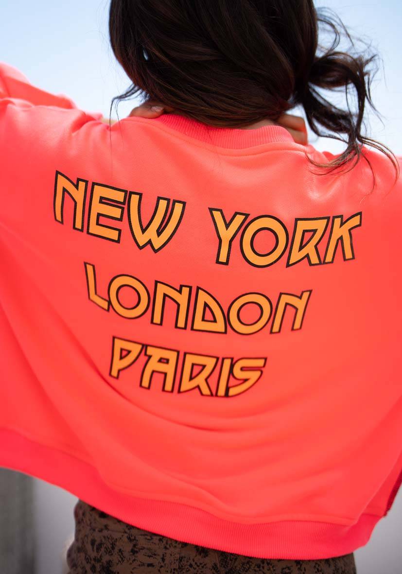 Miss Goodlife Roundneck Berlin Tiger – neonpink im Angebot