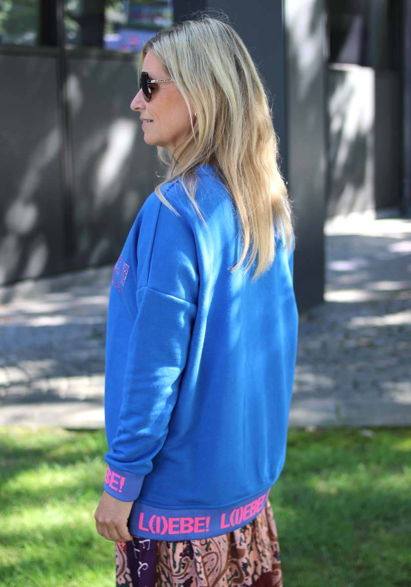 Miss Goodlife V-Neck L(i)ebe Strass – blue Günstiger Verkauf