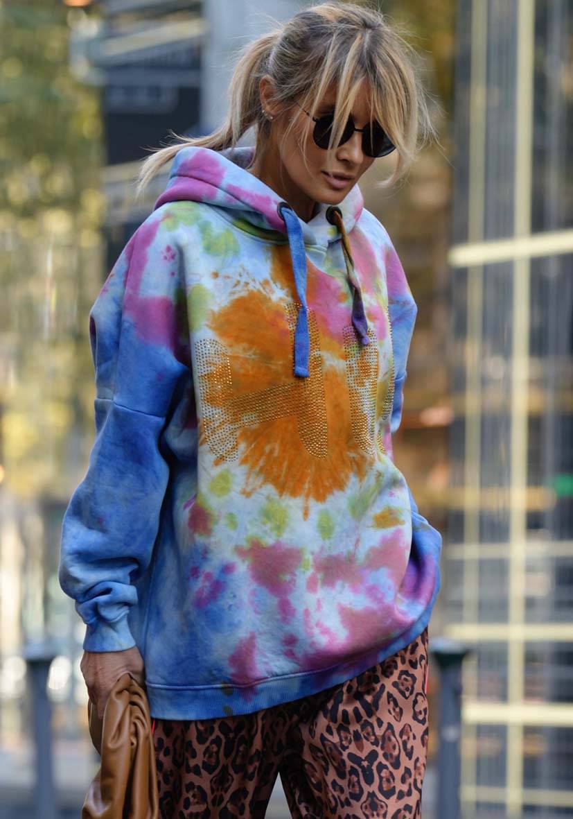 Miss Goodlife Hoodie Batik Hi! Strass – rose Fabrikpreis