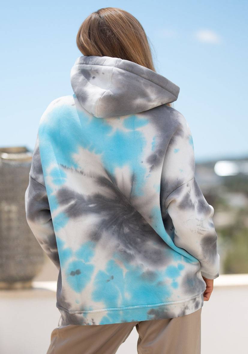 Miss Goodlife Hoodie Namasté Batik – blue Sonderangebot