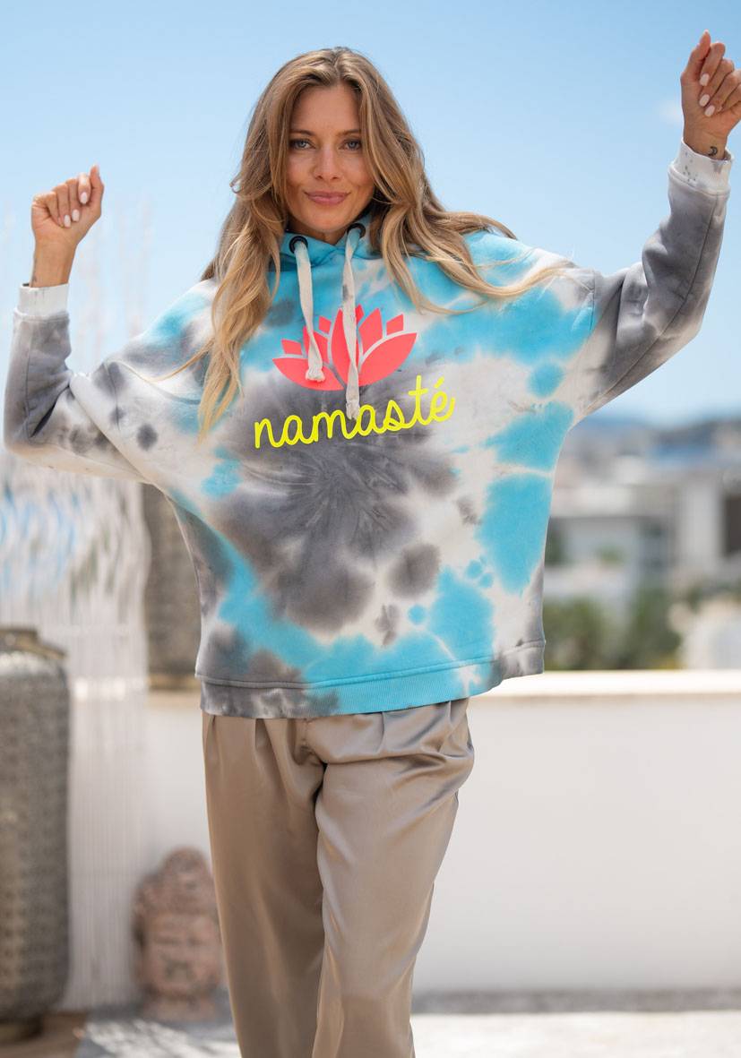Miss Goodlife Hoodie Namasté Batik – blue Sonderangebot