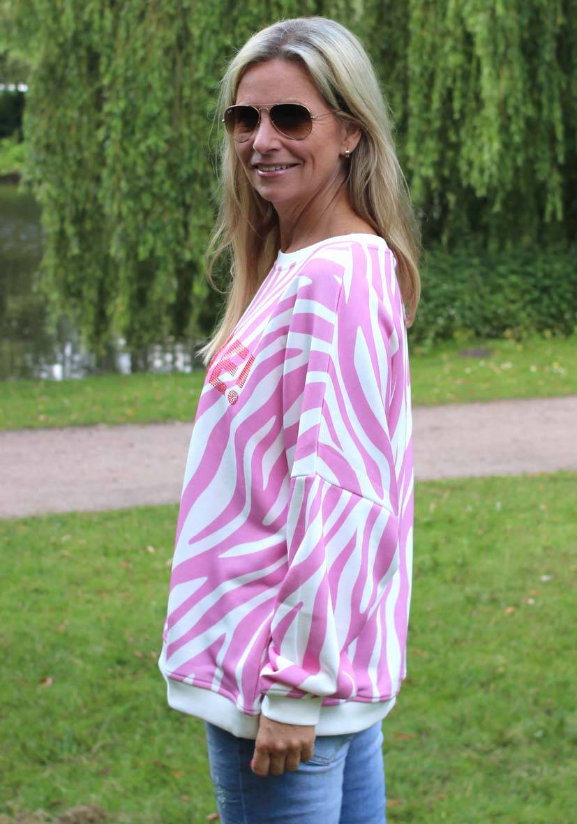 Miss Goodlife Roundneck L(i)ebe Zebra Strass – rose Versandkostenfrei